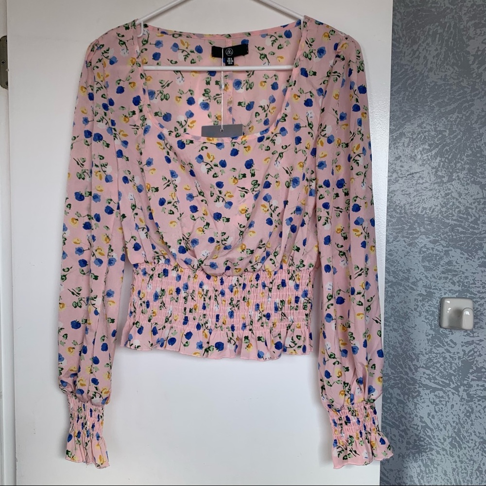 Cute Pink Floral Crop Top Size Fit Small to Medium